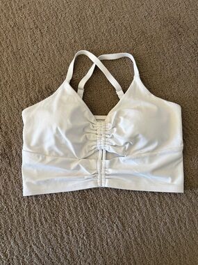 Athleta White Cinch Longline Bra